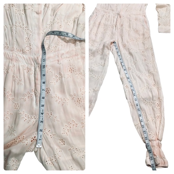 YFB | Levi Eyelet Jumpsuit in Sea Salt Oil Wash (Lt. Pink) Size Small - Picture 8 of 15